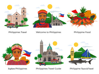 Wall Mural - Philippines Travel Compositions Set