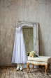 wedding dress on the hanger