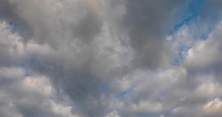 Wall Mural - mostly cloudy with blur sky loop video - clouds fly by quickly in smooth time lapse fashion.