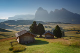 Fototapeta Na sufit - Mountain landscape with cottages
