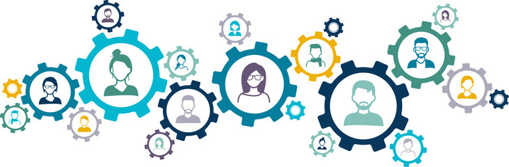 network of people - social network / teamwork / customer relationships