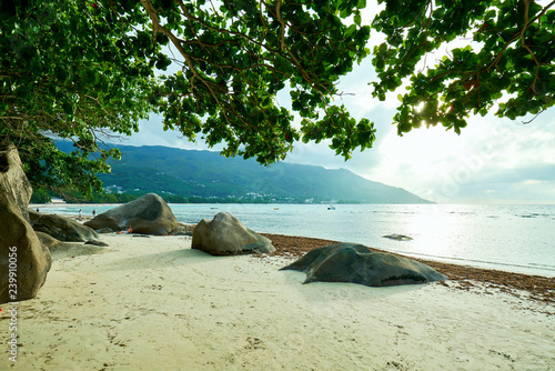 Fotografie, Obraz Seychelles tropical beach, beau vallon beach, mahe island
