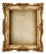 Baroque golden picture frame grungy canvas