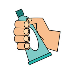 Poster - hand holding toothpaste hygiene oral