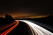 traffic on highway at night long exposure