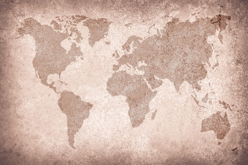  World map vintage pattern/ art concrete texture on background in black.