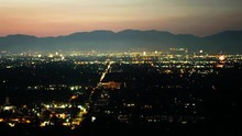 Aerial View After Sunset Of The Amazing Fireworks In The San Fernando Valley.