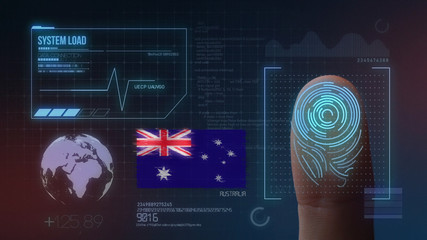 Finger Print Biometric Scanning Identification System. Australia Nationality