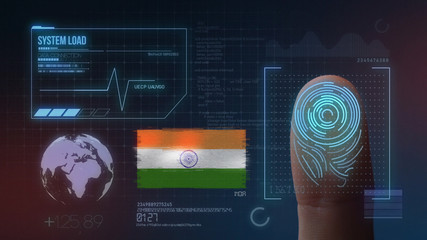 Finger Print Biometric Scanning Identification System. India Nationality