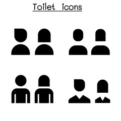 Poster - Toilet, Restroom, WC icon set