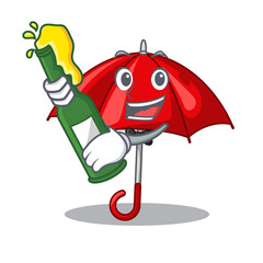 Poster - With beer red umbrella in shape cartoon funny