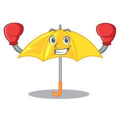 Canvas Print - Boxing yellow umbrella isolated on a mascot