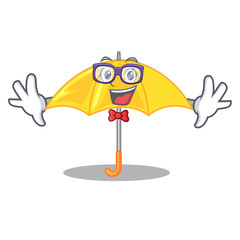 Canvas Print - Geek umbrella yellow in a shape cartoon