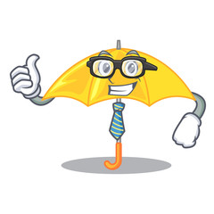 Canvas Print - Businessman umbrella yellow in a shape cartoon