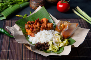 Poster - nasi lemak ayam berempah ,traditional malay dish