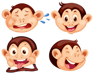 Poster - Set of monkey facial expression