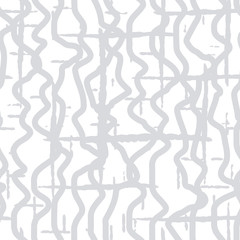 Poster - Abstract wavy line pattern, seamless vector geometric background.