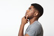 © Prostock-studio - Thoughtful african-american man profile portrait on white