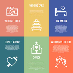 Poster - WEDDING LINE ICON