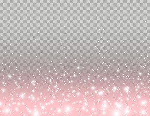 Wall Mural - pink glitter particles, shine confetti and glowing lights effect for luxury greeting card design. ve