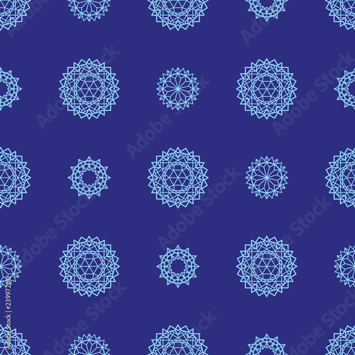 Winter abstract drawing. New Year's background. Snowflakes in blue. Seamless ...