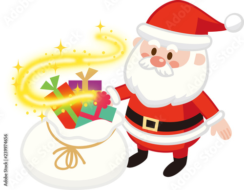 キラキラ光るサンタバッグと可愛いサンタクロース クリスマスプレゼント ベクターイラスト素材 Buy This Stock Vector And Explore Similar Vectors At Adobe Stock Adobe Stock