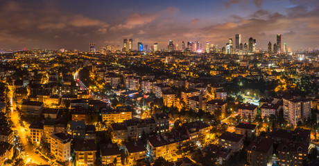 downtown office district business district business city office turkey buildings houses crowd crowded city population construction office buildings istanbul night architecture urban modern cityscape