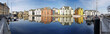 Panorama of the Alesund town reflected in the water, Norway