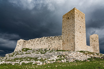 View of the historical Castle of Agionori in Peloponnese, Greece