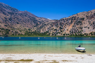 Lake Kournas at Crete island in Greece