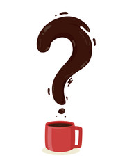 Sticker - Coffee Question Mark Illustration