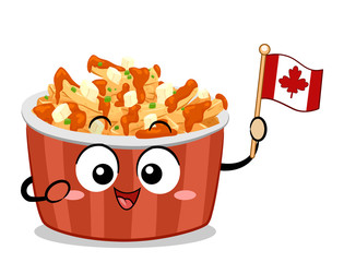 Sticker - Mascot Food Canada Poutine Illustration