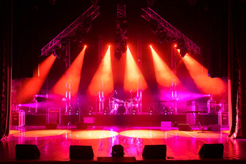 Free stage with lights