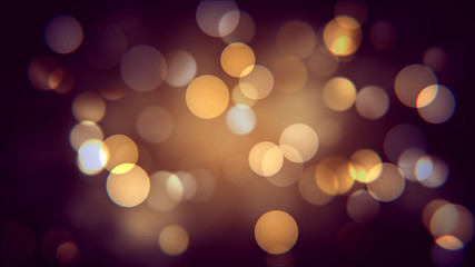 Wall Mural - golden bokeh effect of autumn night. warm blurred sparcles background effect. shiny dots