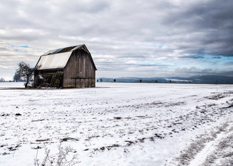 Wall Mural - winter barn