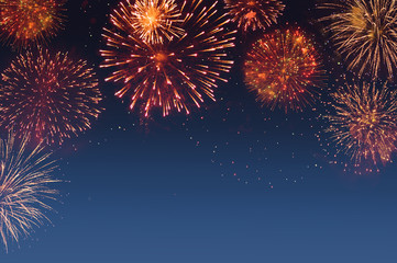 abstract fireworks background and space for text