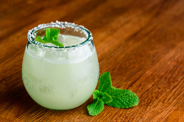 Canvas Print - Classic cocktail pina colada on bar counter