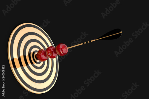 Golden Arrow Pierced Three Red Apples At A Gold Target On A Black Background Buy This Stock Illustration And Explore Similar Illustrations At Adobe Stock Adobe Stock
