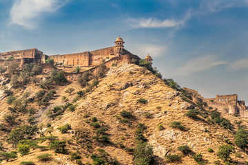 amer fort in amer city near jaipur, rajasthan, india.