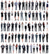 © ASDF - collage of young business people standing in a row.