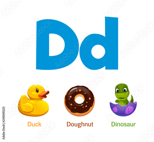 Cute Children Abc Animal Alphabet Flashcard Words With The Letter D For Kids Learning English Vocabulary Buy This Stock Vector And Explore Similar Vectors At Adobe Stock Adobe Stock