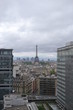 Panorama city view of Paris, Eiffel tower, taken from tradition french style room