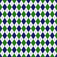 Green And Navy Argyle Seamless Pattern - Green, White, And Navy Blue Argyle Design