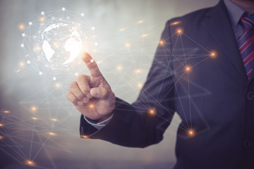Leinwandbilder - Global network and business man.