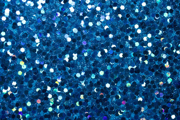 Decorative sparkling blue confetti glitter abstract background