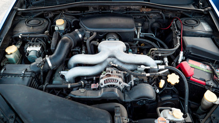 The photo of the automobile engine