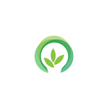 Green Light Bulb Leaf Symbol Logo Vector.  Logo Of Green Energy. Stylized Eco Logo Biofuel. Renewable Green Energy Logo - Vector