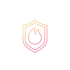 Poster - Fire protection icon, line vector