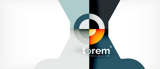 Geometric colorful shapes composition abstract background. Minimal dynamic design