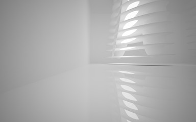  White smooth abstract architectural background. 3D illustration and rendering